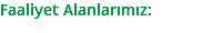 Faaliyet Alanlarımız: